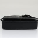 CHANEL Matelasse Sequin Flower Shoulder Bag Satin Black CC Auth 99855V-5