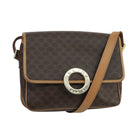 CELINE Macadam Canvas Circle Shoulder Bag Brown Auth 99859-1