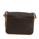 CELINE Macadam Canvas Circle Shoulder Bag Brown Auth 99859-2
