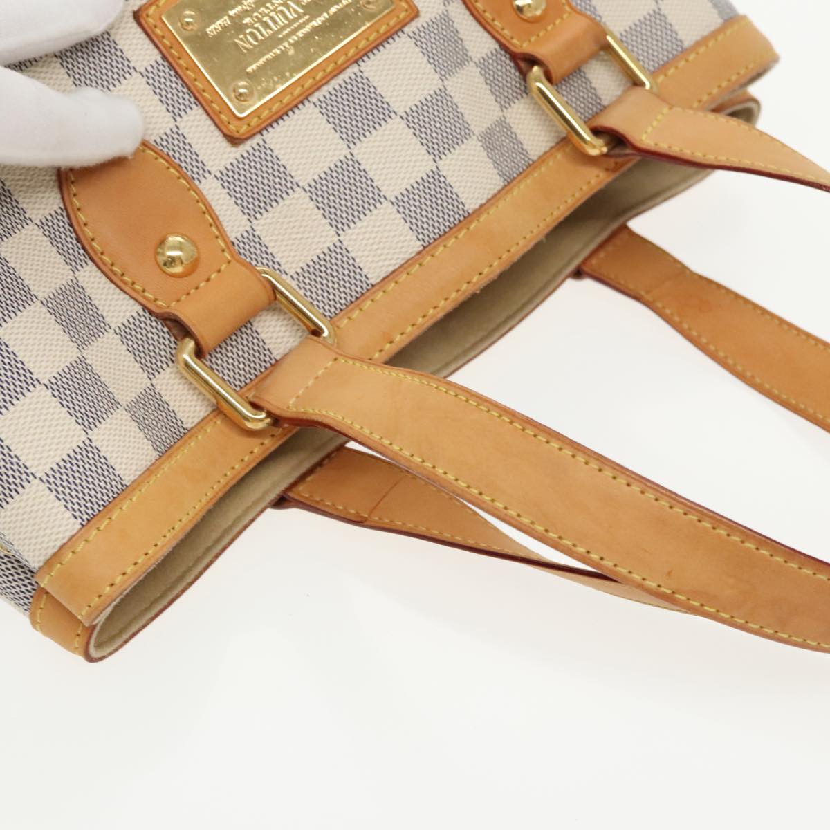 LOUIS VUITTON Damier Azur Hampstead PM Tote Bag N51207 LV Auth 99862