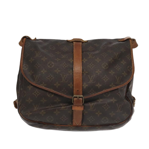 LOUIS VUITTON Monogram Saumur 35 Shoulder Bag M42254 LV Auth 99868