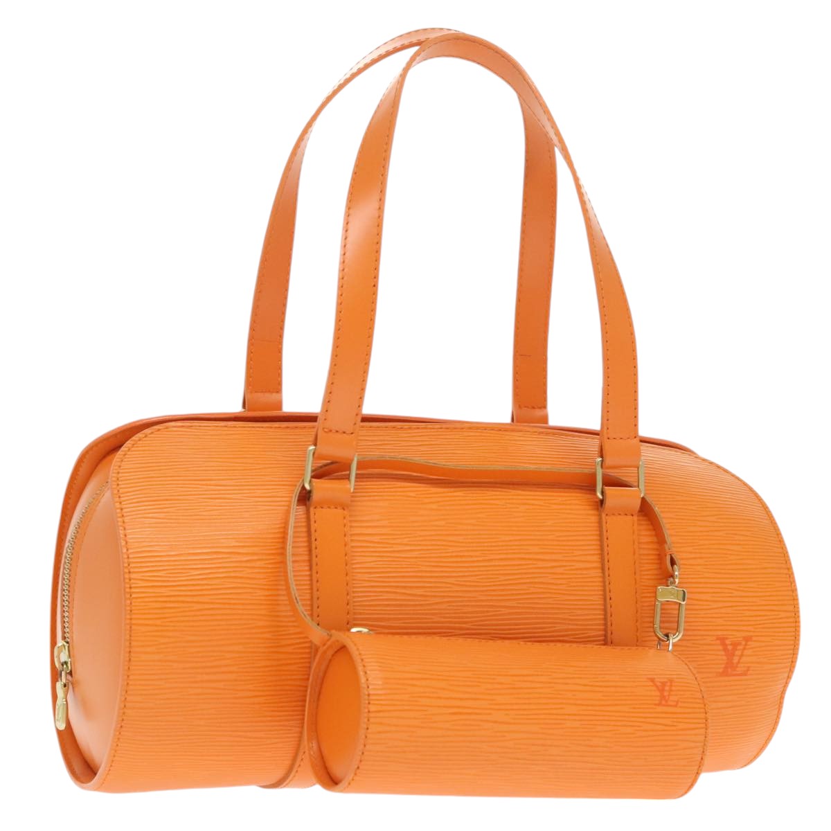 LOUIS VUITTON Epi Soufflot Hand Bag Orange Mandarin M5222H LV Auth 99883