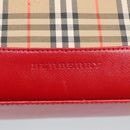 BURBERRY Nova Check Hand Bag Canvas Leather Beige Red Auth 99888-17
