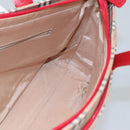 BURBERRY Nova Check Hand Bag Canvas Leather Beige Red Auth 99888-19