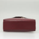 CELINE Shoulder Bag Leather Wine Red Gold Auth 99890-5