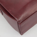 CELINE Shoulder Bag Leather Wine Red Gold Auth 99890-15