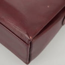 CELINE Shoulder Bag Leather Wine Red Gold Auth 99890-9