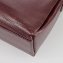 CELINE Shoulder Bag Leather Wine Red Gold Auth 99890-17