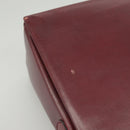 CELINE Shoulder Bag Leather Wine Red Gold Auth 99890-21