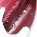 CELINE Shoulder Bag Leather Wine Red Gold Auth 99890-11