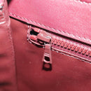 CELINE Shoulder Bag Leather Wine Red Gold Auth 99890-24