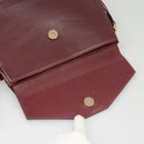 CELINE Shoulder Bag Leather Wine Red Gold Auth 99890-26