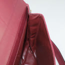 CELINE Shoulder Bag Leather Wine Red Gold Auth 99890-28