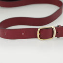 CELINE Shoulder Bag Leather Wine Red Gold Auth 99890-8