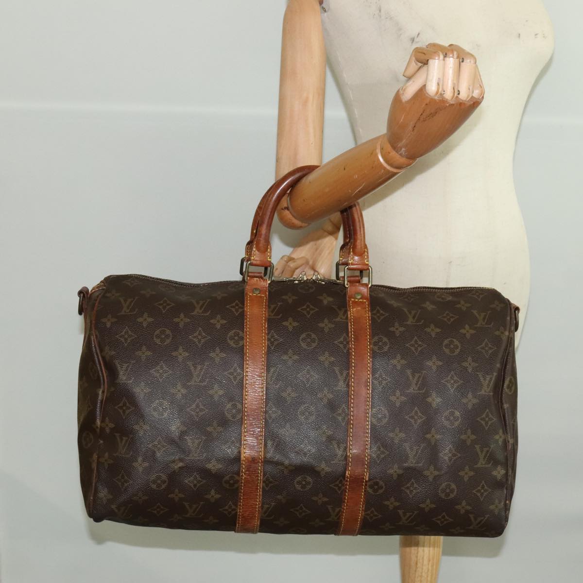 LOUIS VUITTON Monogram Keepall Bandouliere 45 Boston Bag M41418 LV Auth 99891