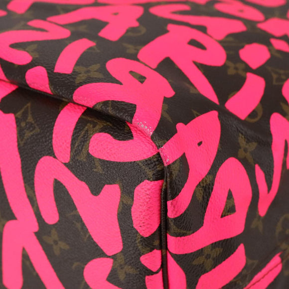 LOUIS VUITTON Monogram graffiti Neverfull GM Tote Bag Fuchsia M93701 Auth 99894AM