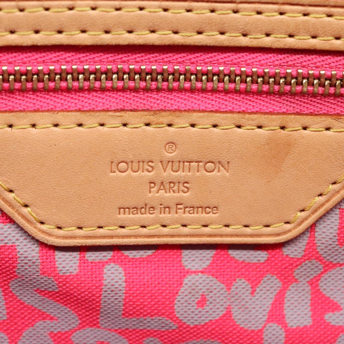 LOUIS VUITTON Monogram graffiti Neverfull GM Tote Bag Fuchsia M93701 Auth 99894A