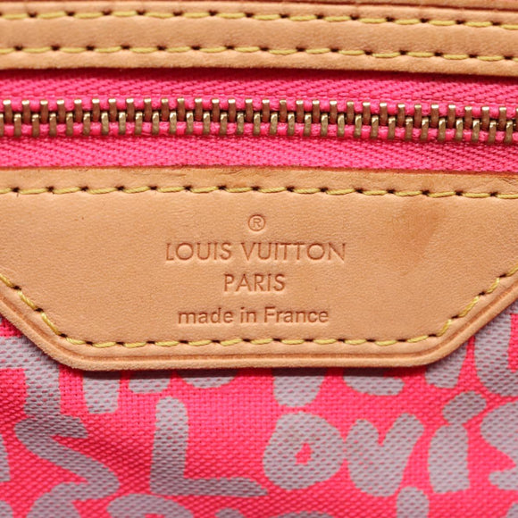 LOUIS VUITTON Monogram graffiti Neverfull GM Tote Bag Fuchsia M93701 Auth 99894AM