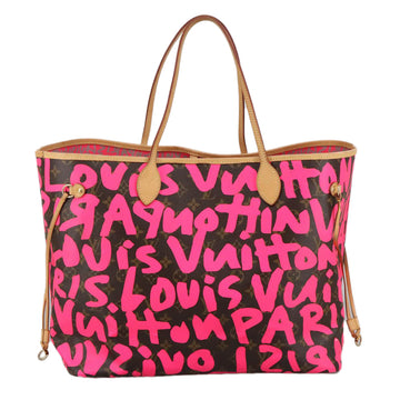 LOUIS VUITTON Monogram graffiti Neverfull GM Tote Bag Fuchsia M93701 Auth 99894AM - 0