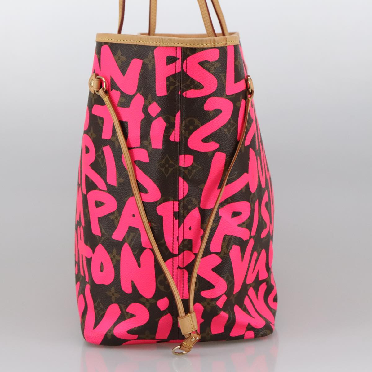 LOUIS VUITTON Monogram graffiti Neverfull GM Tote Bag Fuchsia M93701 Auth 99894A