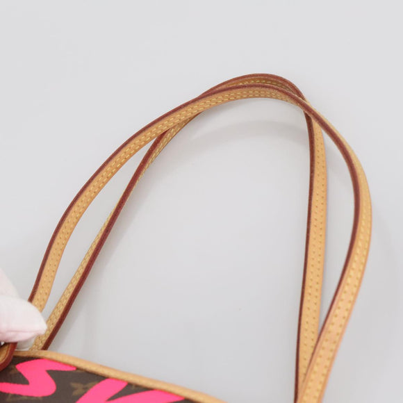 LOUIS VUITTON Monogram graffiti Neverfull GM Tote Bag Fuchsia M93701 Auth 99894AM