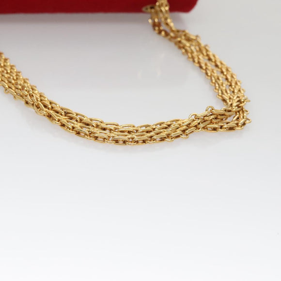 CHANEL Matelasse Chain Shoulder Bag Cotton Red Gold CC Auth 99908