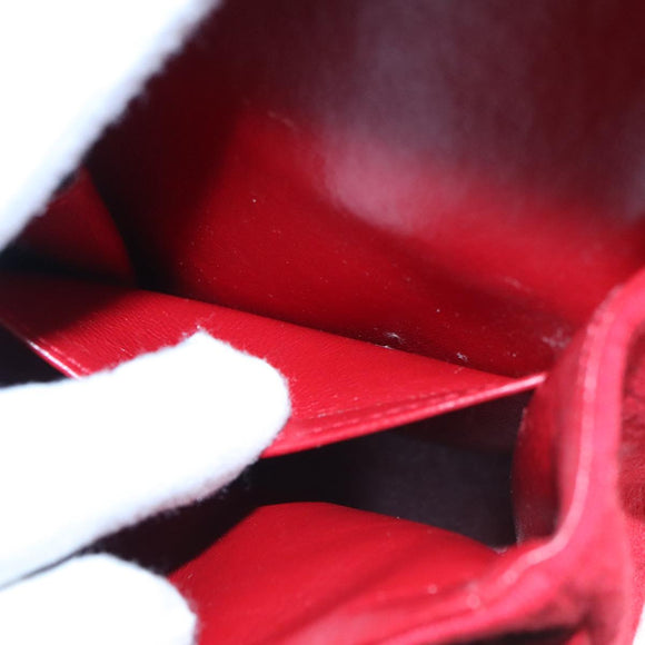 CHANEL Matelasse Chain Shoulder Bag Cotton Red Gold CC Auth 99908