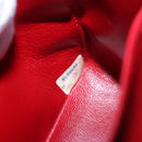 CHANEL Matelasse Chain Shoulder Bag Cotton Red Gold CC Auth 99908-12