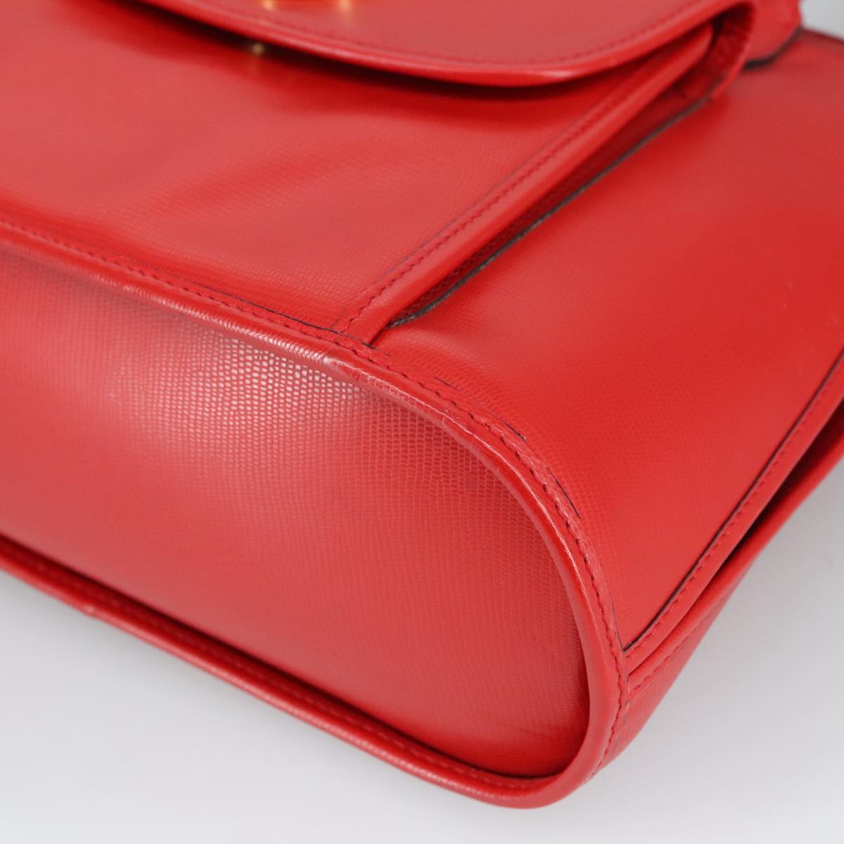 CELINE Hand Bag Leather 2way Red Auth 99916