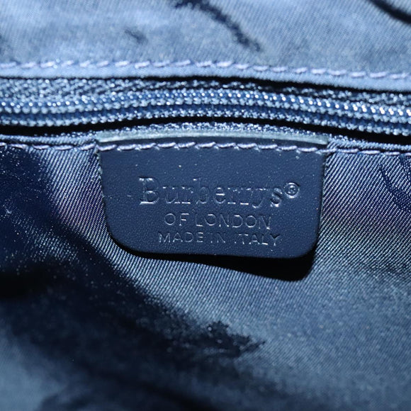 Burberrys Nova Check Shoulder Bag Canvas Navy Gold Auth 99926