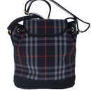 Burberrys Nova Check Shoulder Bag Canvas Navy Gold Auth 99926-2