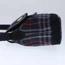 Burberrys Nova Check Shoulder Bag Canvas Navy Gold Auth 99926-3