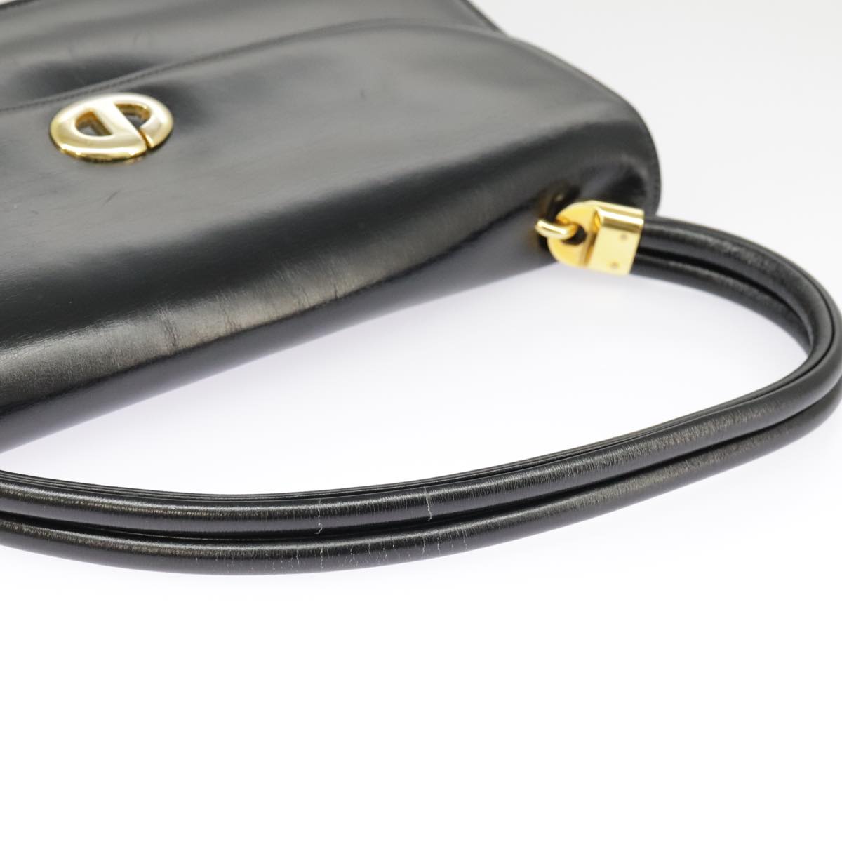 Christian Dior Hand Bag Leather Black Auth 99934