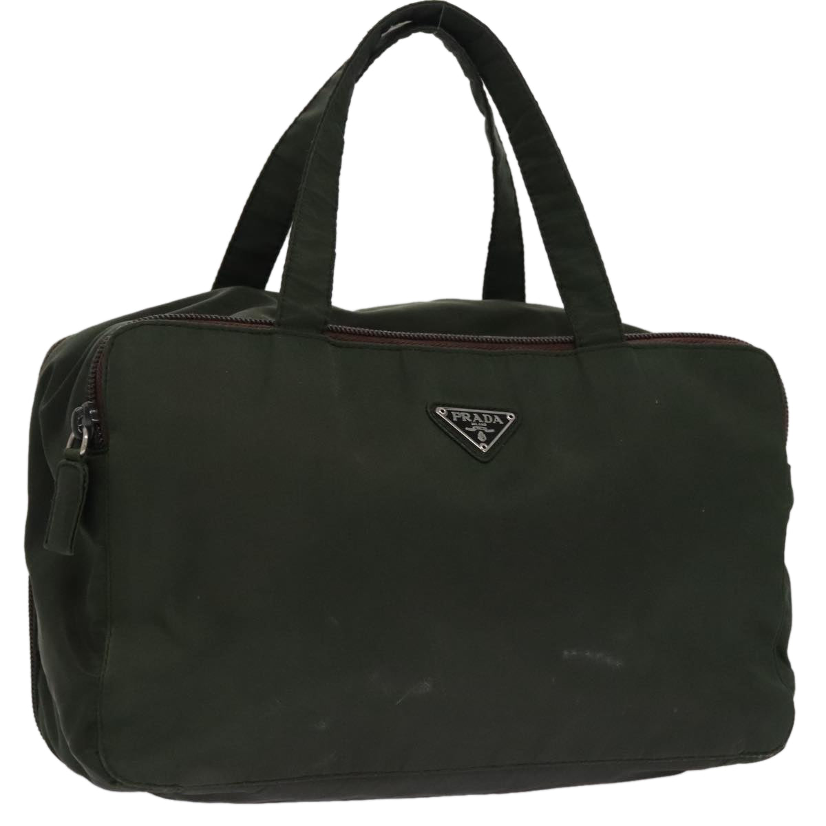 PRADA Hand Bag Nylon Green Auth 99953