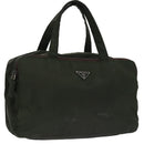 PRADA Hand Bag Nylon Green Auth 99953-1