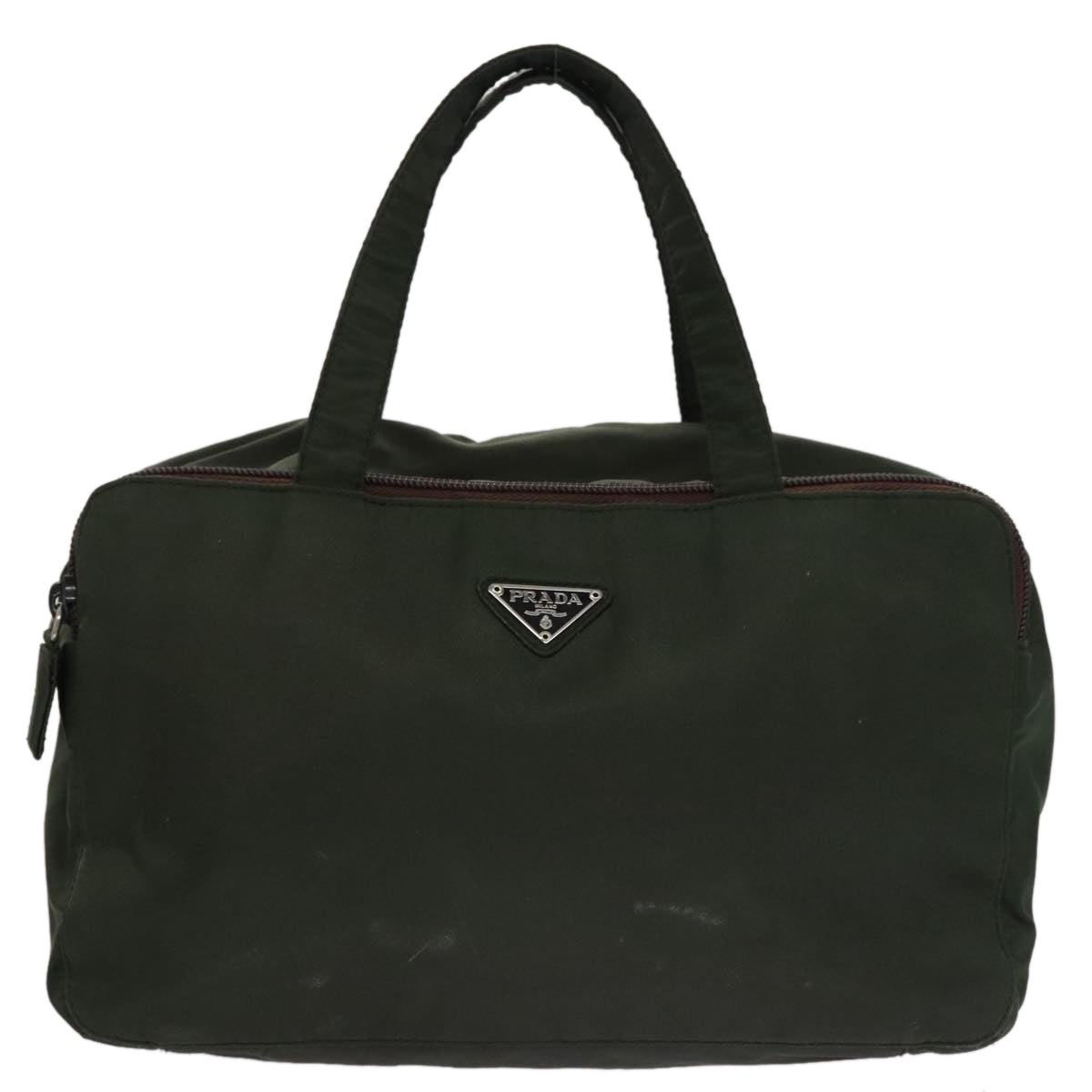 PRADA Hand Bag Nylon Green Auth 99953