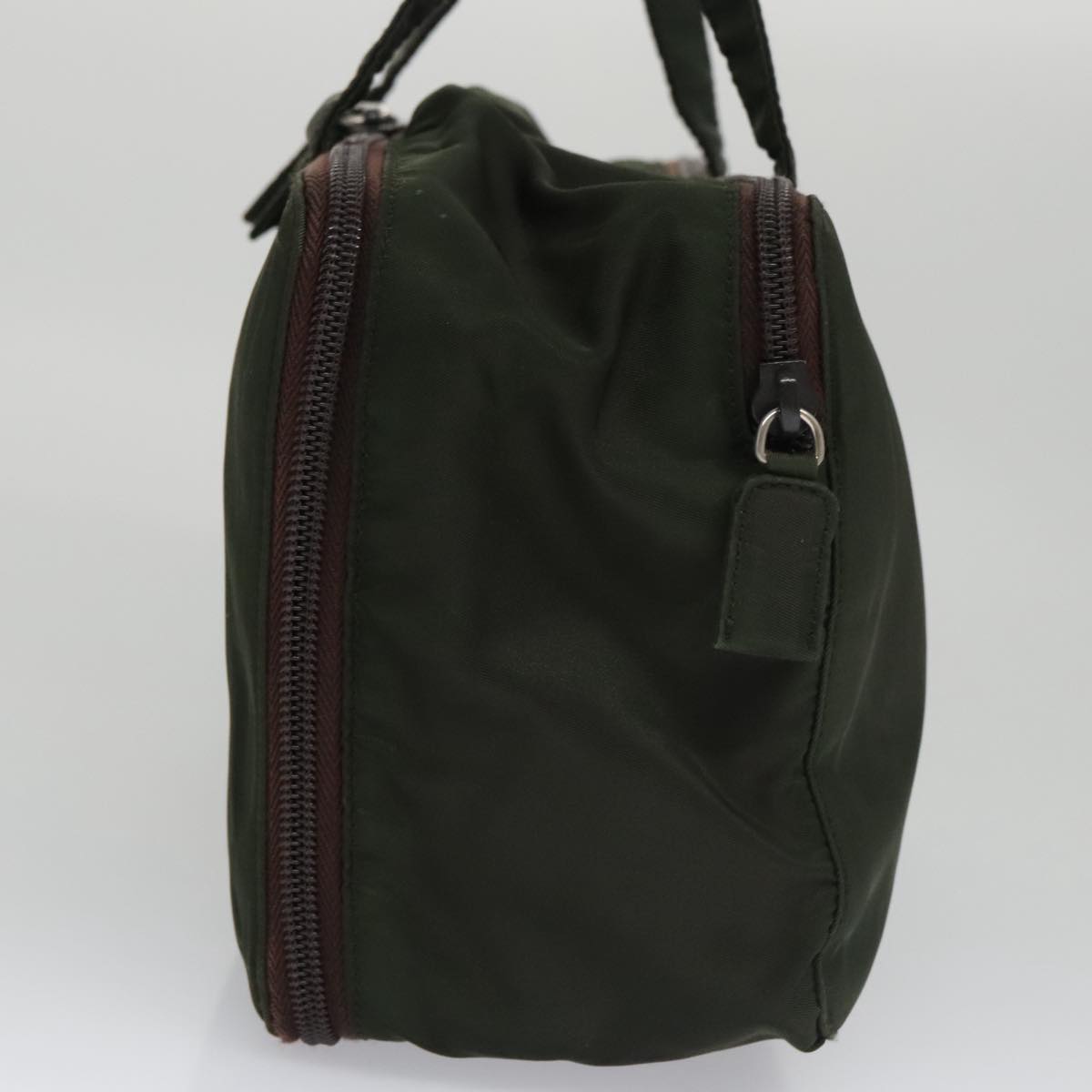 PRADA Hand Bag Nylon Green Auth 99953