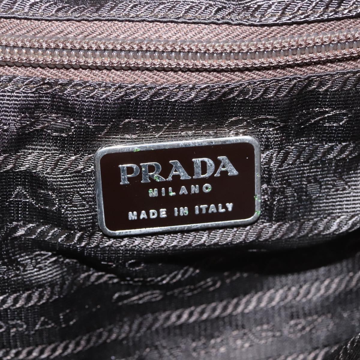 PRADA Hand Bag Nylon Khaki Auth 99956