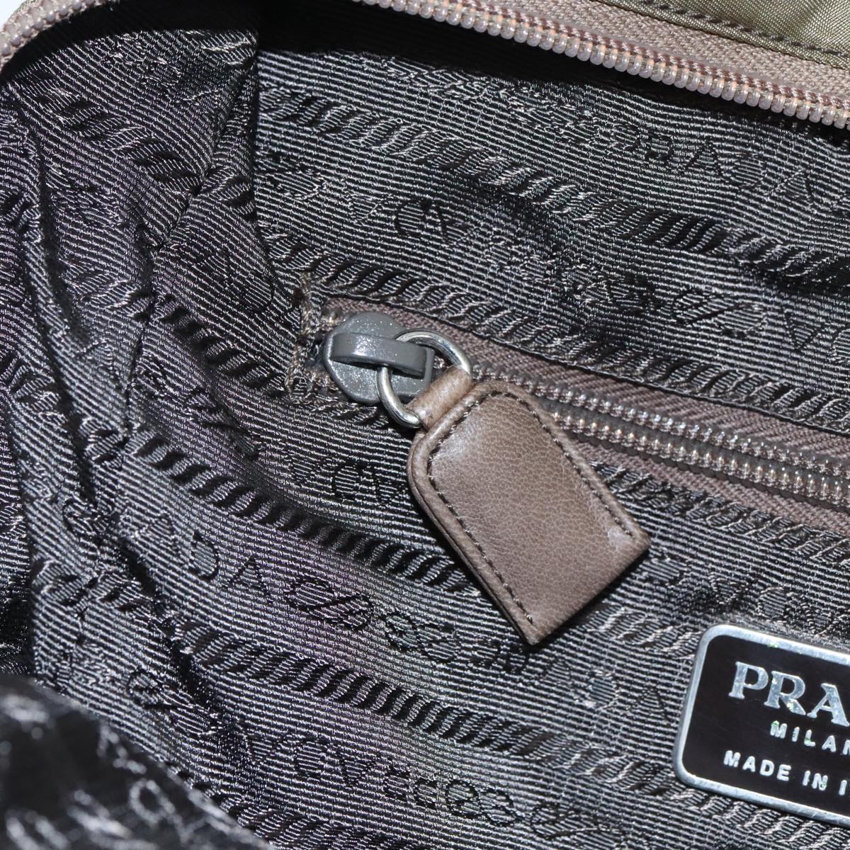 PRADA Hand Bag Nylon Khaki Auth 99956