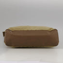 PRADA Shoulder Bag Nylon Leather Beige Gold Auth 99957-5
