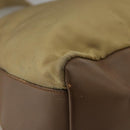 PRADA Shoulder Bag Nylon Leather Beige Gold Auth 99957-15