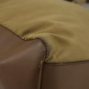 PRADA Shoulder Bag Nylon Leather Beige Gold Auth 99957-16