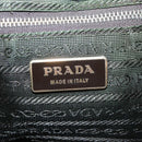 PRADA Shoulder Bag Nylon Leather Beige Gold Auth 99957-20
