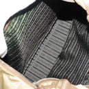 PRADA Shoulder Bag Nylon Leather Beige Gold Auth 99957-11