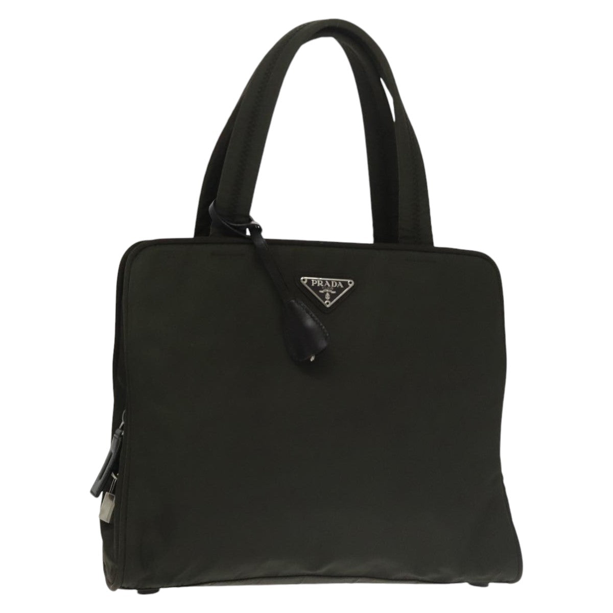 PRADA Hand Bag Nylon Green Auth 99959