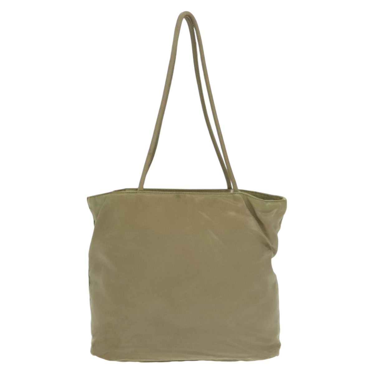 PRADA Tote Bag Nylon Beige Auth 99960