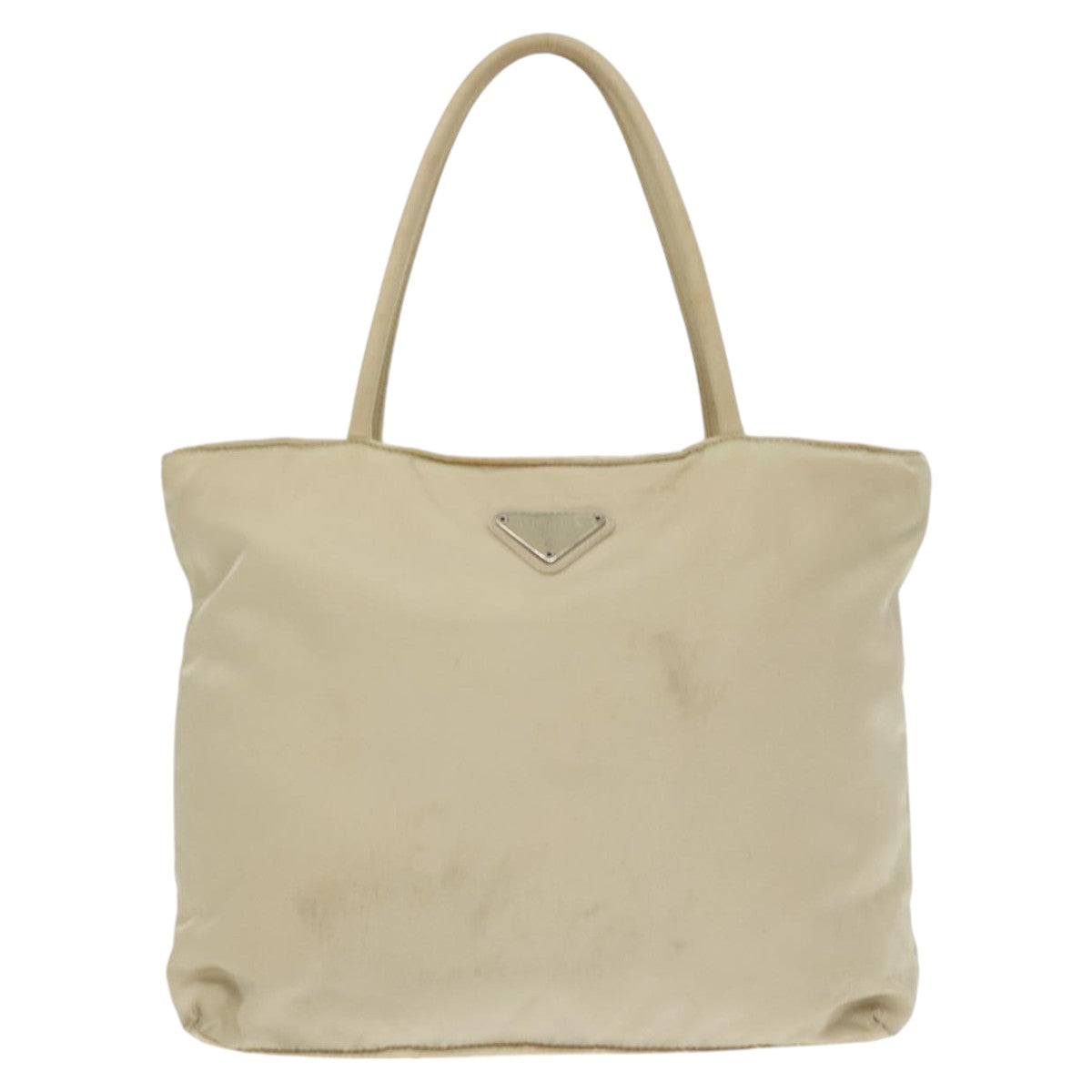 PRADA Tote Bag Nylon Beige Auth 99961 - 0