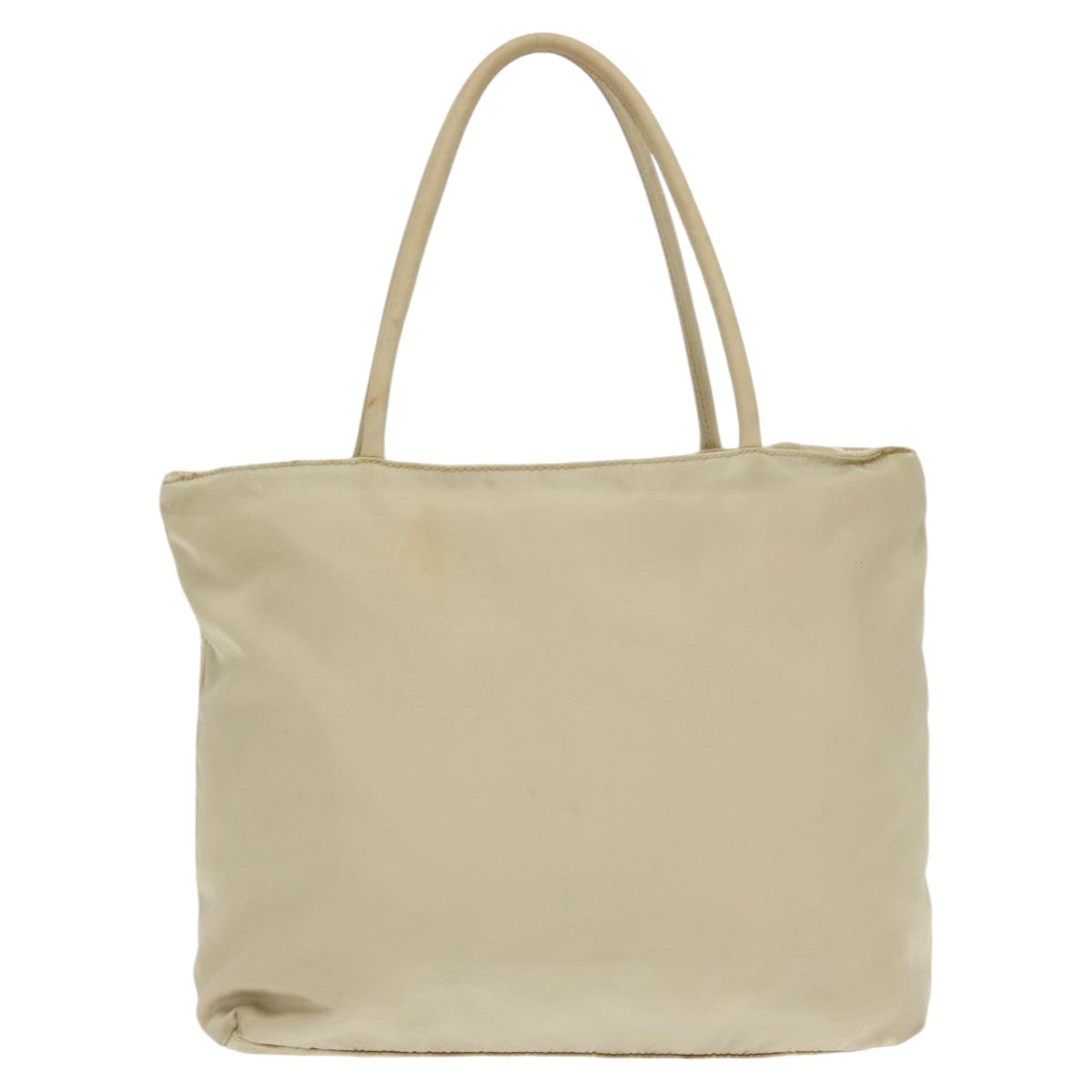 PRADA Tote Bag Nylon Beige Auth 99961