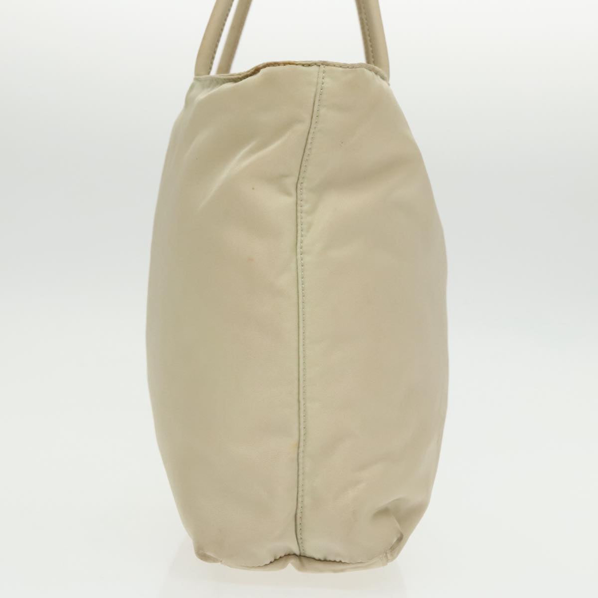 PRADA Tote Bag Nylon Beige Auth 99961