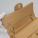 CHANEL Matelasse 25 Chain Shoulder Bag Lamb Skin Beige Gold CC Auth 99970SAV-22